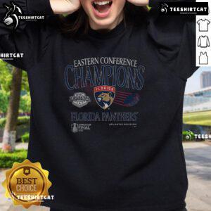 Premium Florida Panthers 2025 Eastern Conference Champions old school sweatshirt showcasing team pride and retro style.