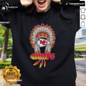 Premium Kansas City Chiefs X Native American 2025 baseball sweatshirt featuring vibrant team colors and unique design.