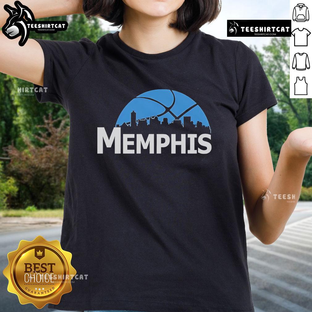 Premium Memphis Grizzlies cityscape skyline style 2025 ladies tee featuring vibrant graphics and a stylish fit.
