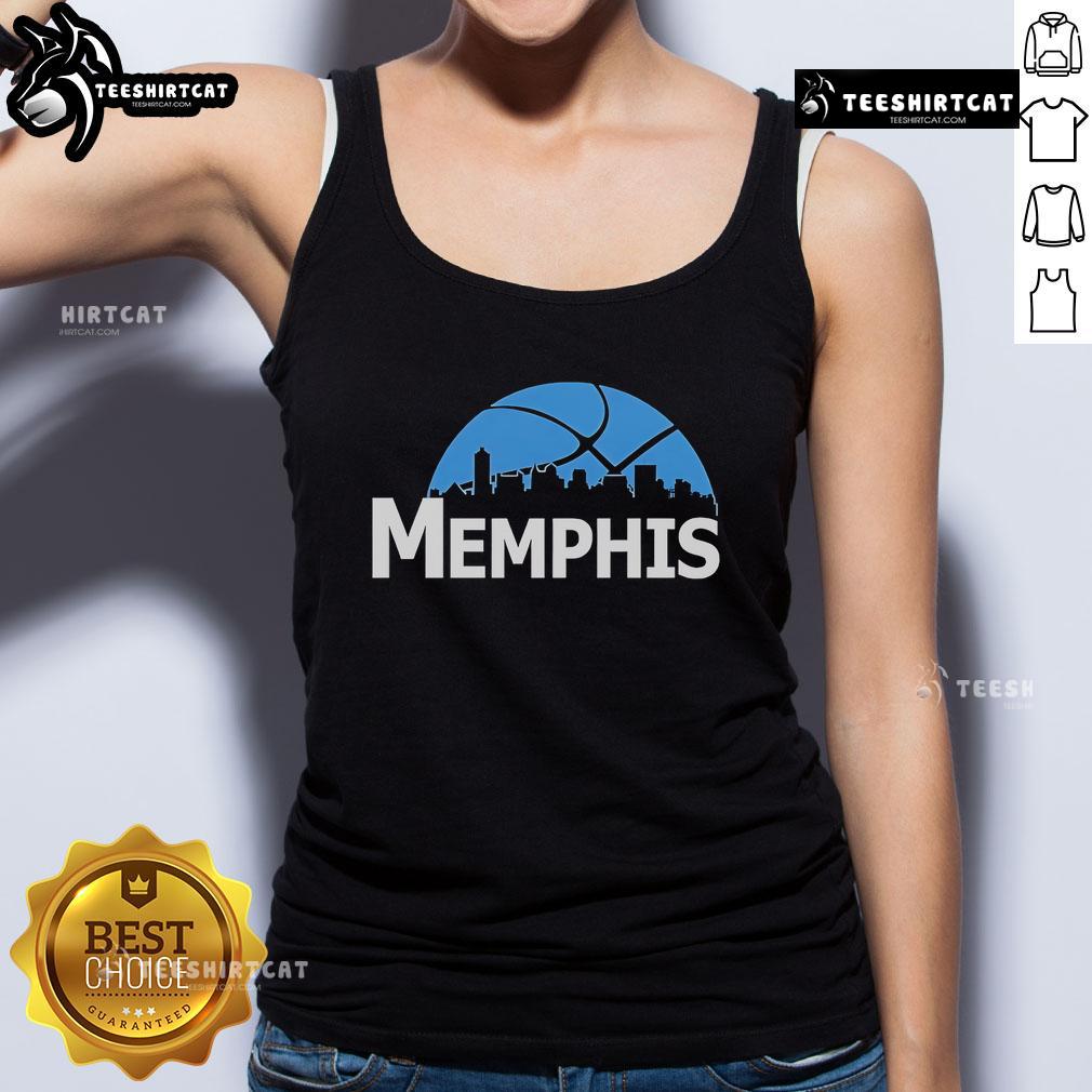 Premium Memphis Grizzlies cityscape skyline tank top for 2025, featuring vibrant graphics and stylish design.