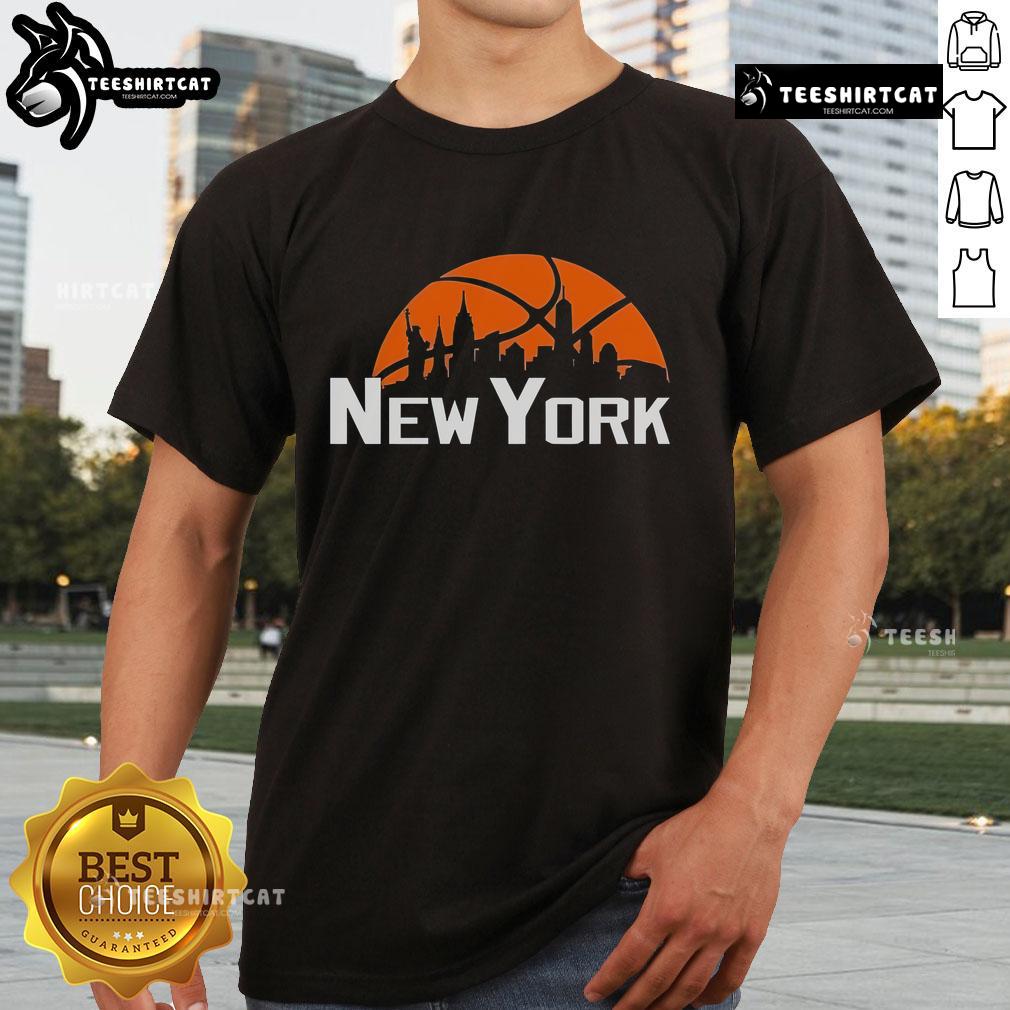 Premium New York Cityscape Skyline T-Shirt featuring iconic NYC landmarks in vibrant colors on a stylish tee.