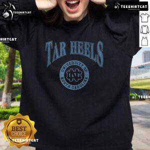 Premium North Carolina Tar Heels arched logo sweatshirt featuring a comfortable slub fabric design.