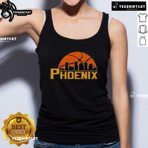 Premium Phoenix Suns cityscape skyline style 2025 tank top showcasing vibrant colors and iconic city landmarks.