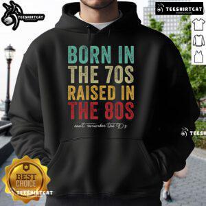 Premium Raised in the 80s Vintage Hoodie in vibrant colors, showcasing retro style and nostalgic fashion trends.