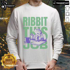 Premium Ribbit This Job Frog Sweatshirt featuring a playful frog graphic and cozy design for casual wear.