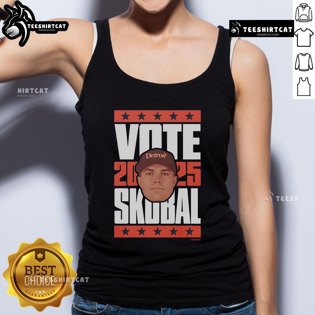 Alt Text: Premium Tarik Skubal 2025 Vote Tank Top featuring a stylish design perfect for baseball fans and supporters.