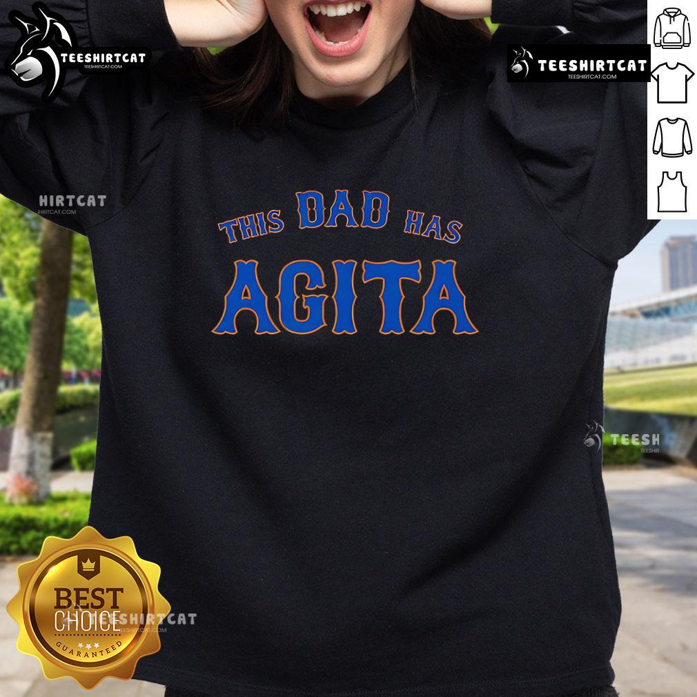 Alt Text: Premium 'This Dad Has Agita' Sweatshirt in stylish design, perfect gift for dads who appreciate humor and comfort.