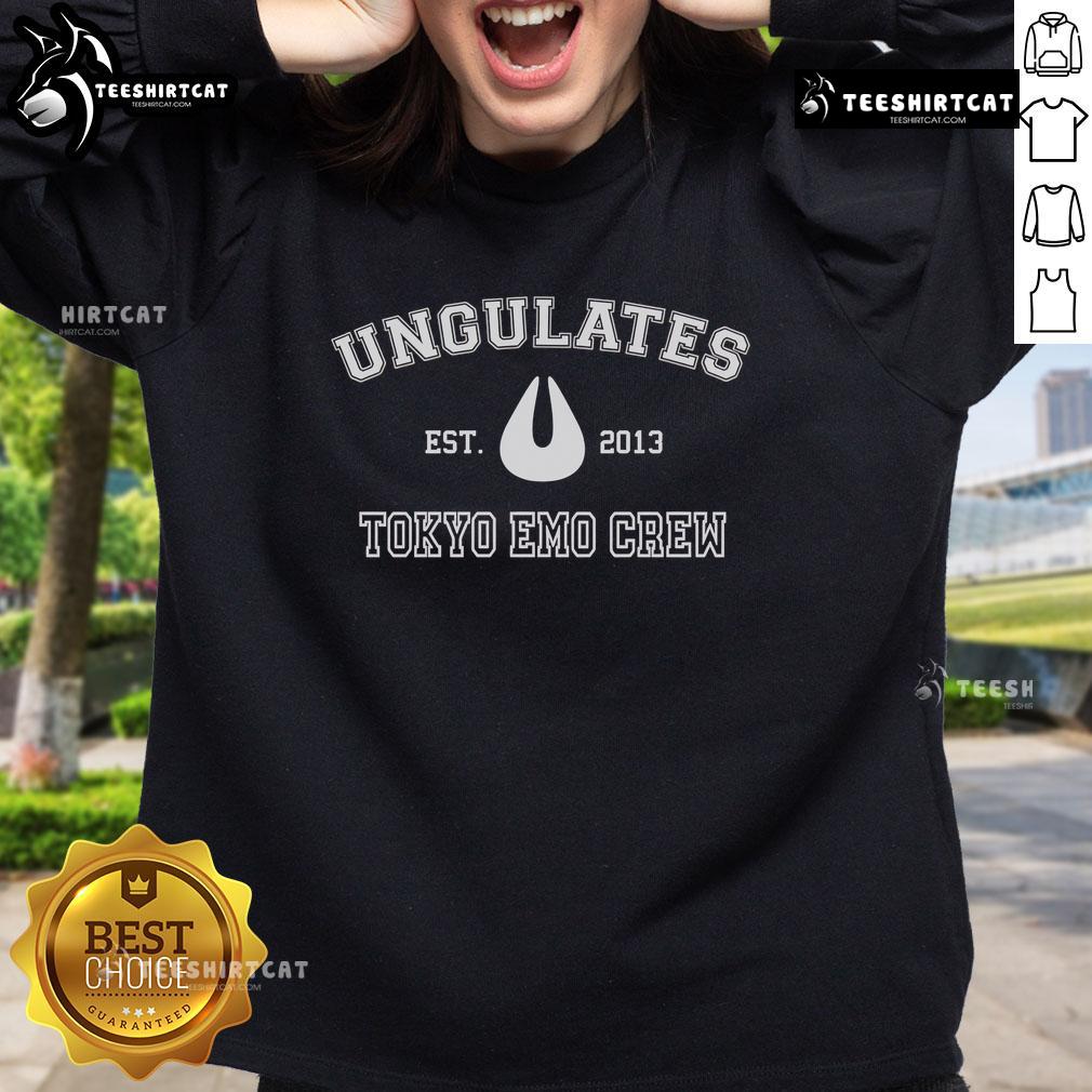 Premium Ungulates Tokuo Emo Crew Sweatshirt featuring a stylish design, perfect for casual wear and animal lovers.