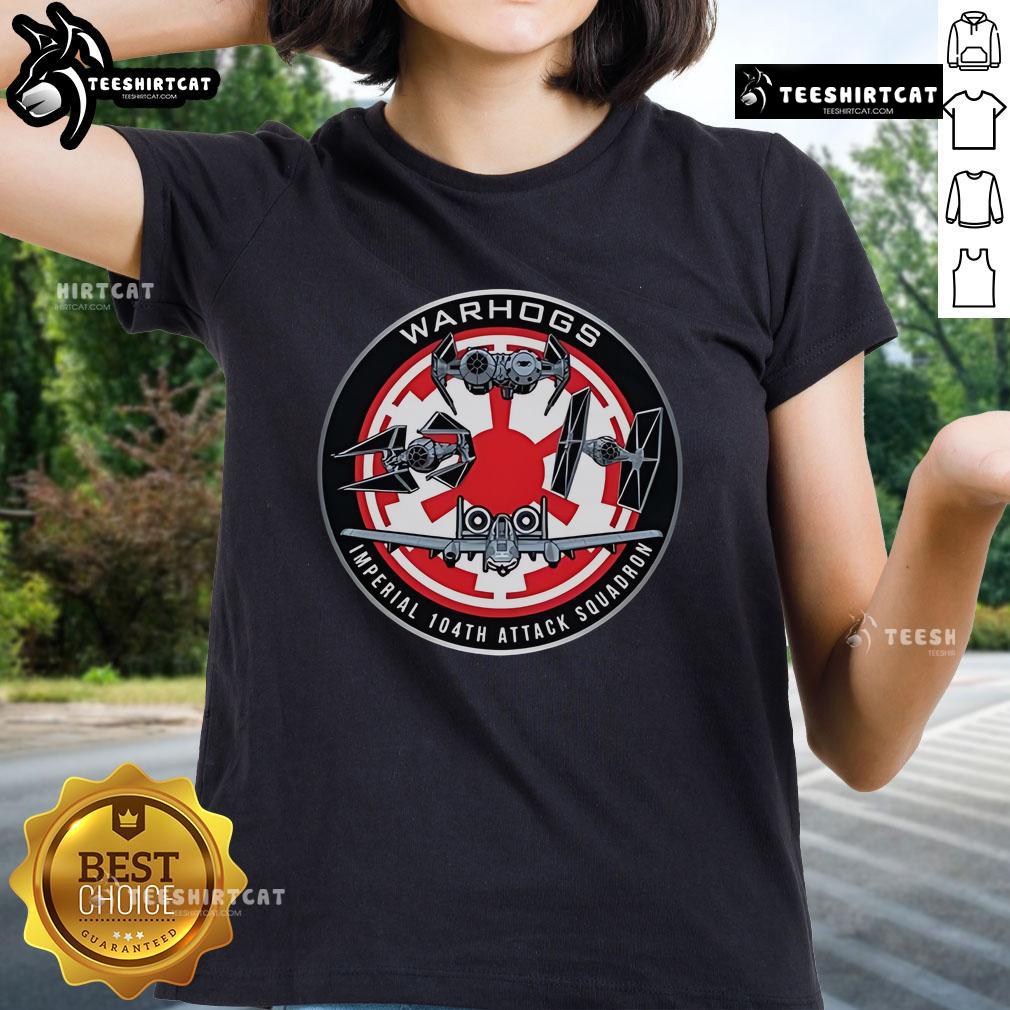 Premium Warhogs Imperial 104th Attack Squadron ladies tee featuring a stylish design for fans of military-themed apparel.