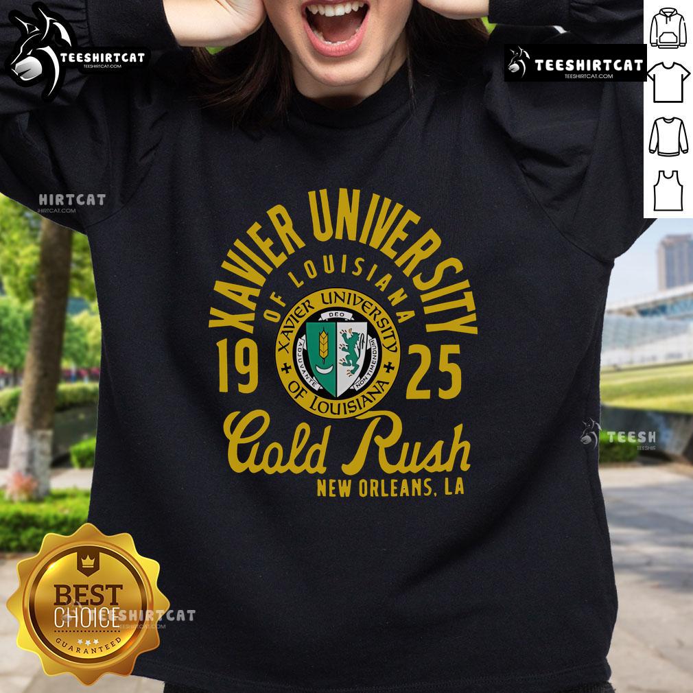 Premium Xavier University of Louisiana Gold Rush 1925 sweatshirt, featuring vintage design and bold school colors.