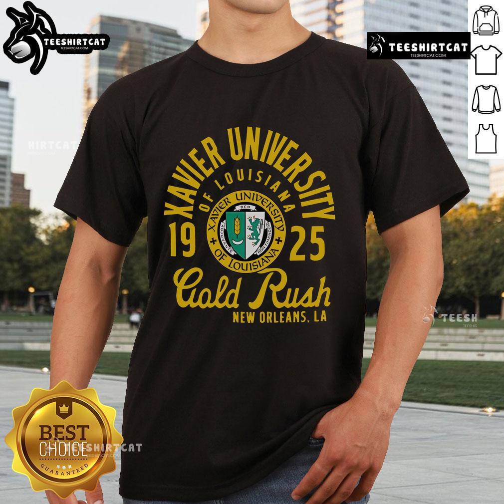 Premium Xavier University of Louisiana Gold Rush T-Shirt, 1925 design, New Orleans, showcasing school spirit and vintage style.