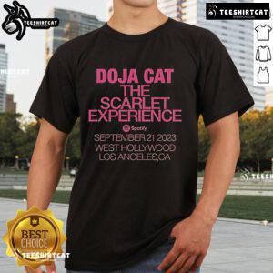 Alt Text: Pretty Doja Cat The Scarlet Experience September T-Shirt featuring vibrant graphics and stylish design.