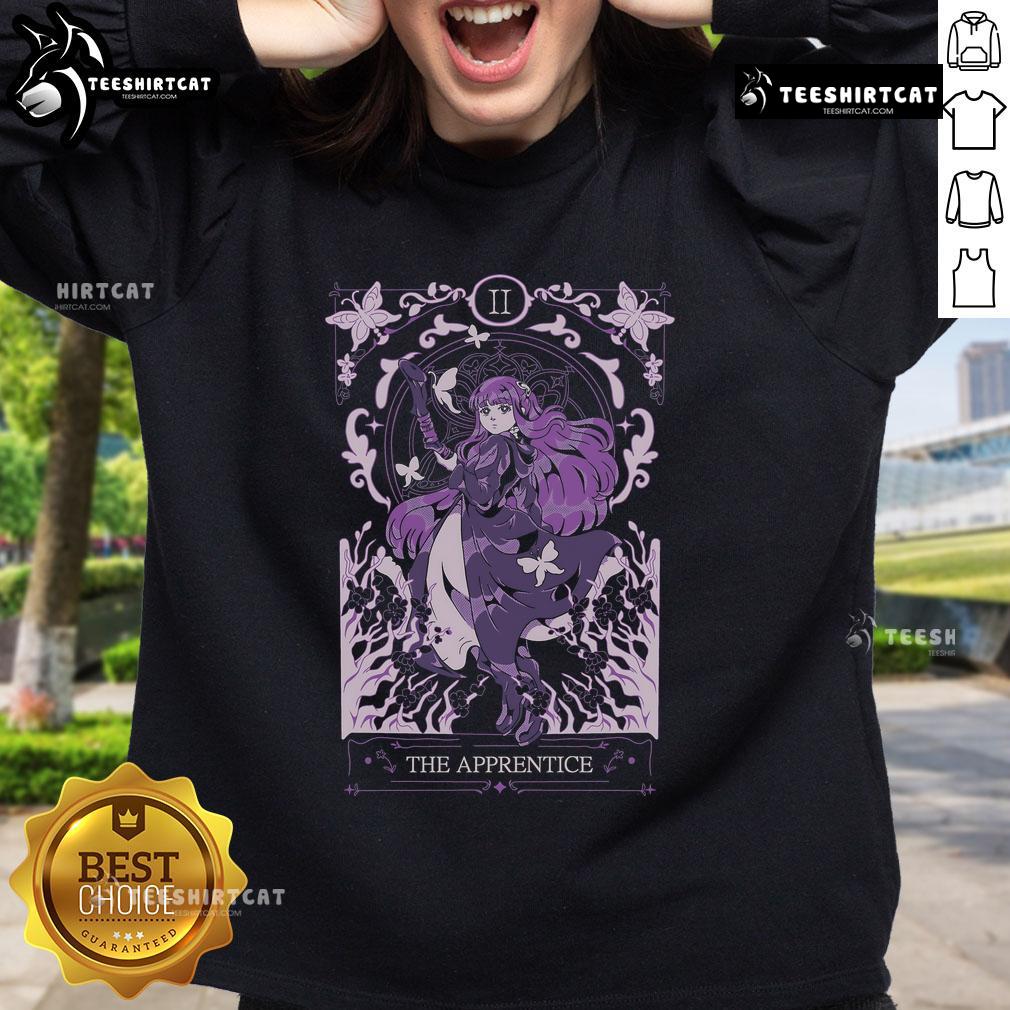 Pretty Fern wearing 'The Apprentice: Frieren Beyond Journey's End' sweatshirt, showcasing anime-inspired fashion.