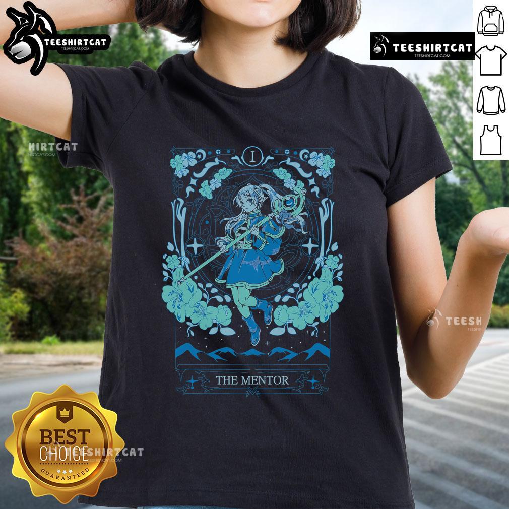 Pretty Friren The Mentor tee featuring artwork from Freiren: Beyond Journey's End, perfect for fans and casual wear.