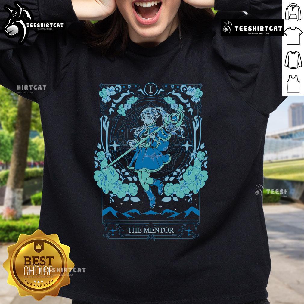 Pretty Frieren The Mentor sweatshirt featuring vibrant artwork from 'Frieren: Beyond Journey's End' series.