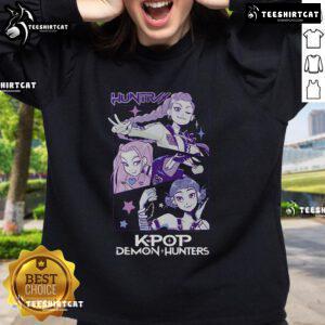 Stylish Pretty Kpop Demon Hunters Huntrix Sweatshirt featuring vibrant colors and unique design for fans.