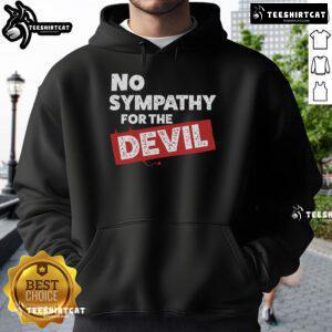 Top No Sympathy For The Devil Hoodie in black, featuring bold graphic design perfect for edgy streetwear style.