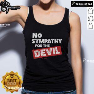Top No Sympathy For The Devil tank top featuring bold graphic design, perfect for edgy fashion lovers.
