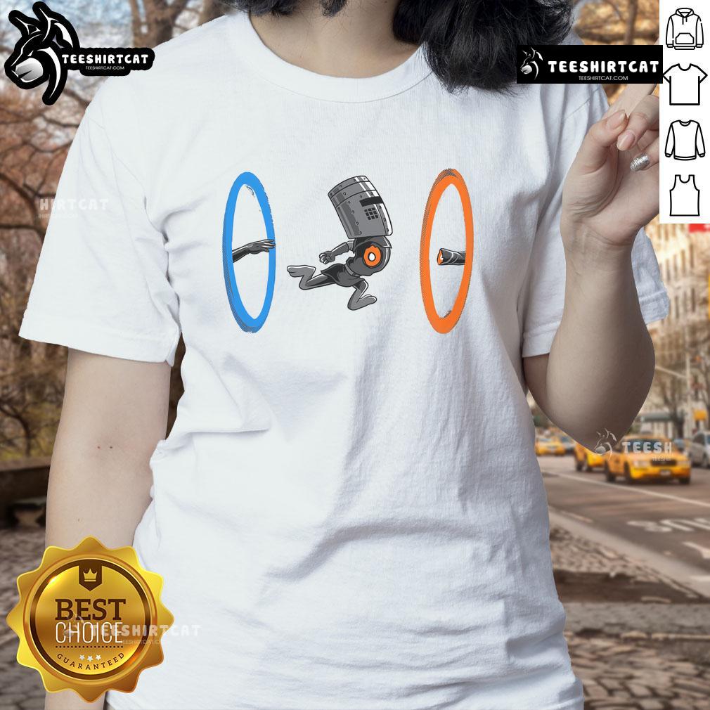Funny False Portal Ladies Tee featuring a whimsical design, perfect for casual wear and expressing your unique style.