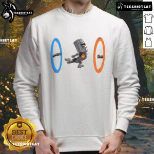 Funny False Portal Sweatshirt featuring a whimsical design perfect for gamers and humor lovers.