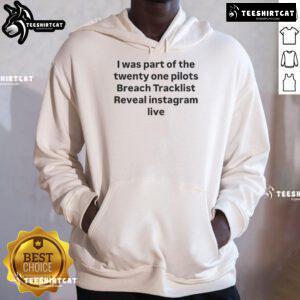 Funny I Was Part of the Twenty One Pilots Breach Tracklist Reveal in a cozy hoodie during Instagram Live.