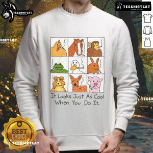 Funny animal smoking sweatshirt design showcasing a cool cartoon animal enjoying a smoke, perfect for quirky fashion lovers.