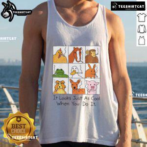 Alt Text: Funny animal smoking tank top design featuring a cool graphic, perfect for casual wear and humorous fashion lovers.