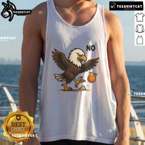 Alt Text: Funny No Kings In America Eagle Tank Top featuring a bold eagle design, perfect for patriotic summer wear.