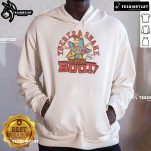 Funny Toy Story Woody hoodie featuring 'There's a snake in my boot' design, perfect for Pixar fans and casual wear.
