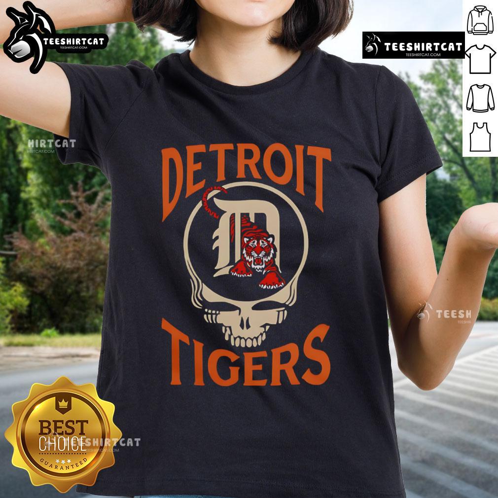 Alt Text: Good Detroit Tigers x Grateful Dead 2025 ladies tee featuring vibrant graphics and a stylish fit for fans.