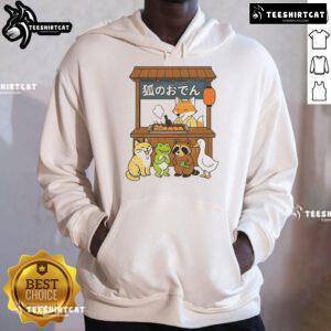 Adorable Good Fox Oden Shop cute Japanese style hoodie featuring a vibrant fox design and cozy fit, perfect for casual wear.