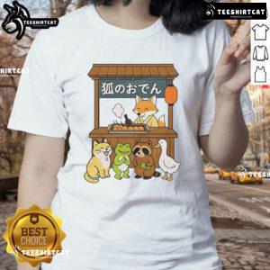 Cute Japanese style ladies tee from Good Fox Oden featuring a playful design, perfect for casual and stylish outfits.