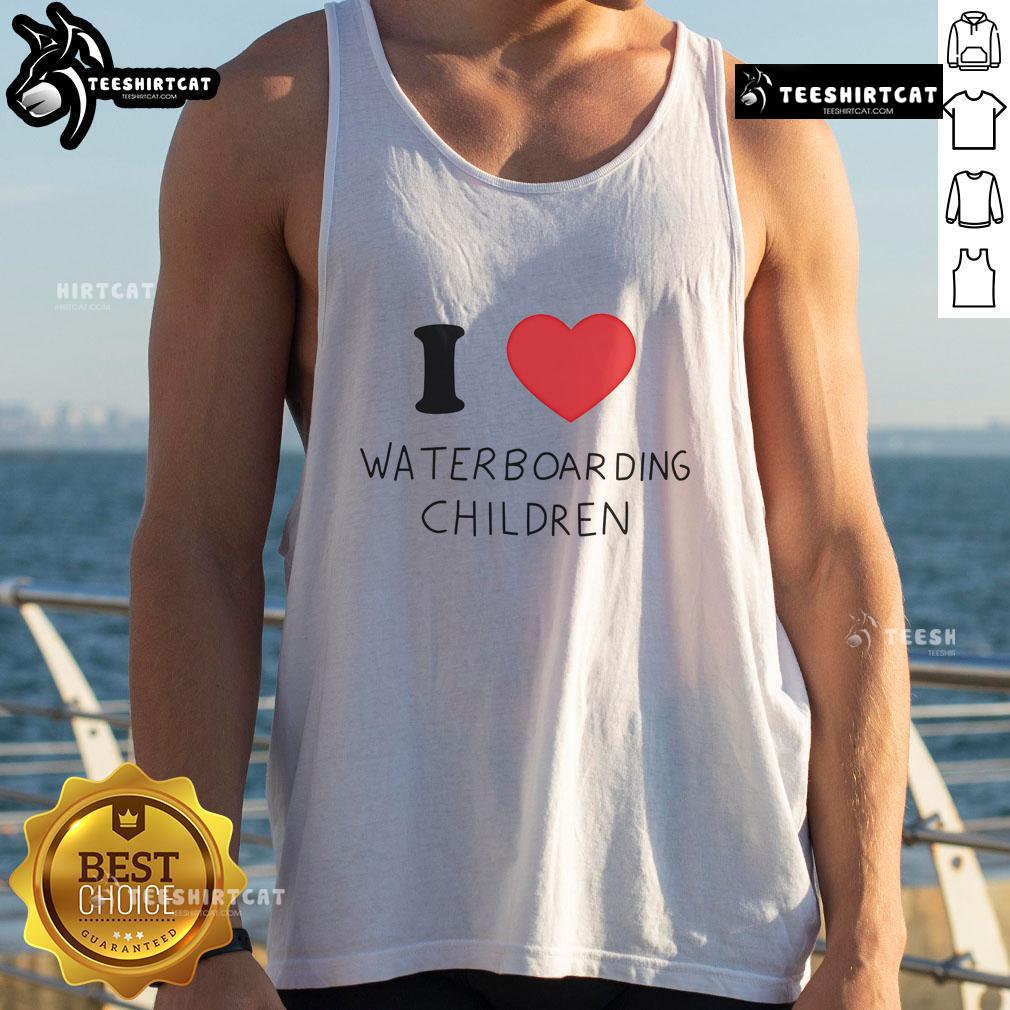 Good I Love Waterboarding Children tank top featuring bold text design, perfect for casual wear and making a statement.