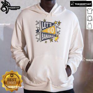 Good Lets Go Banana Baseball Hoodie featuring a vibrant banana graphic, perfect for casual wear and baseball fans.