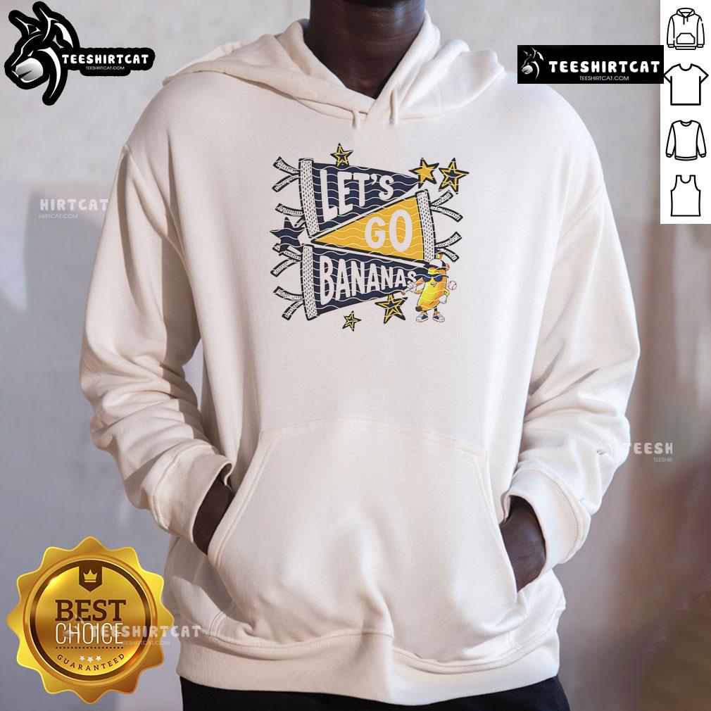 Good Lets Go Banana Baseball Hoodie featuring a vibrant banana graphic, perfect for casual wear and baseball fans.