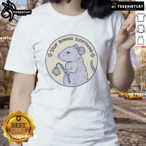 Good Mouse Stop Running Everything Ladies Tee featuring a humorous design perfect for tech-savvy women.