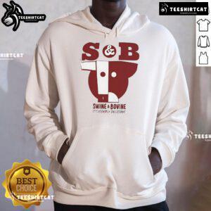 Good S and B Swine and Bovine hoodie, featuring 'It's Udderly Delicious' design, perfect for animal lovers.