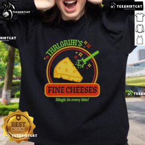Good Thalgrim's Fine Cheese sweatshirt featuring 'Magic in Every Bite' design, perfect for cheese lovers and cozy wear.