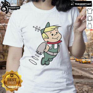 Good The Jetsons Elroy Jetson cartoon graphic on a stylish ladies tee, perfect for fans of classic animated series.
