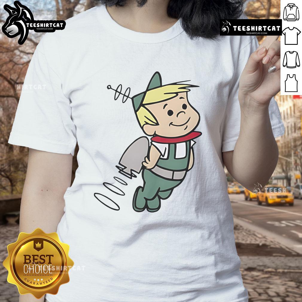 Good The Jetsons Elroy Jetson cartoon graphic on a stylish ladies tee, perfect for fans of classic animated series.