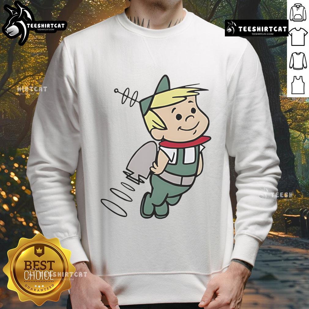 Alt Text: Elroy Jetson cartoon sweatshirt featuring vibrant colors and iconic design from The Jetsons series.