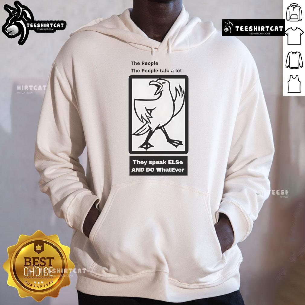 Good The People Talk A Lot Hoodie in black, featuring bold graphic design and a comfortable fit for casual wear.