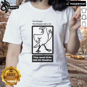 Alt Text: Good The People Talk A Lot Ladies Tee featuring a stylish design for casual wear, perfect for expressing individuality.