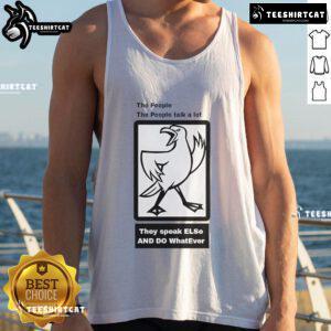 Good The People The People Talk A Lot tank top featuring bold graphics and a casual design for stylish summer wear.