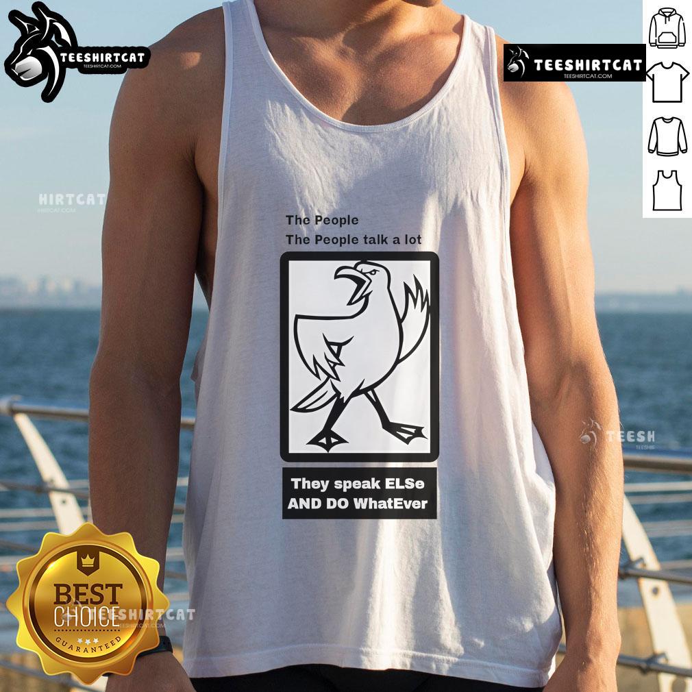 Good The People The People Talk A Lot tank top featuring bold graphics and a casual design for stylish summer wear.