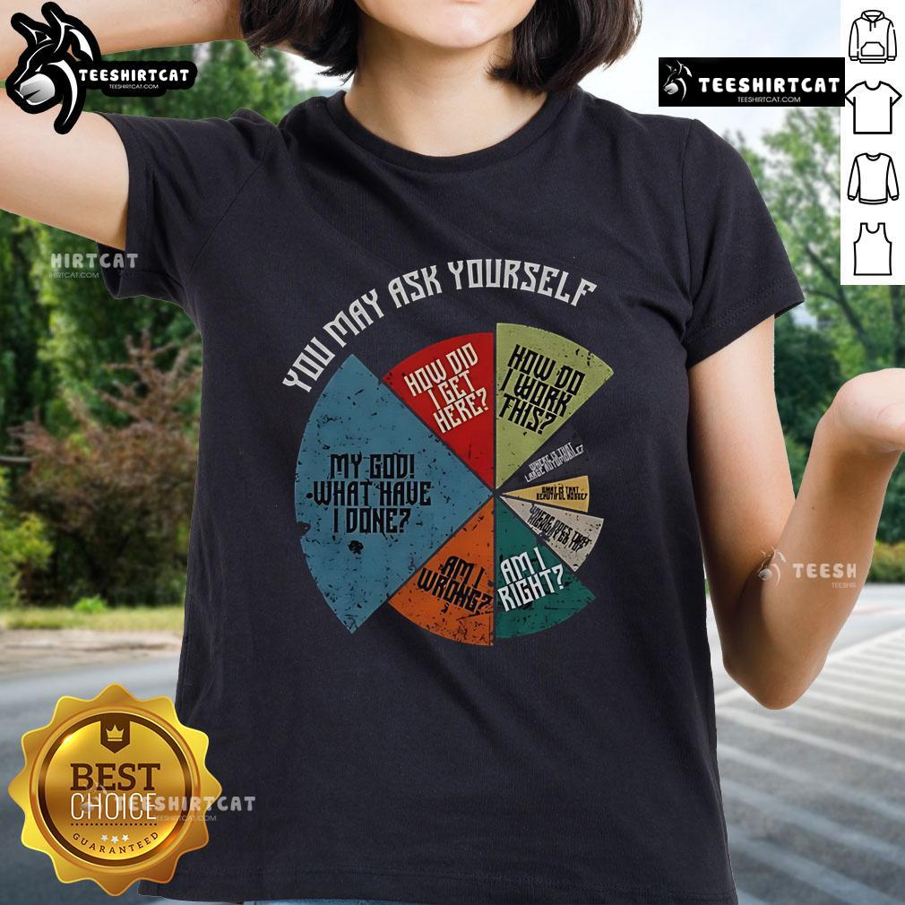 Vintage ladies tee with 'My God, What Have I Done?' design, perfect for casual wear and expressing deep thoughts.