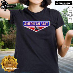 Nice American Salt logo on a stylish ladies tee, featuring a modern design perfect for casual wear.