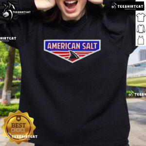 Nice American Salt logo sweatshirt featuring a stylish design in vibrant colors and comfortable fit for casual wear.