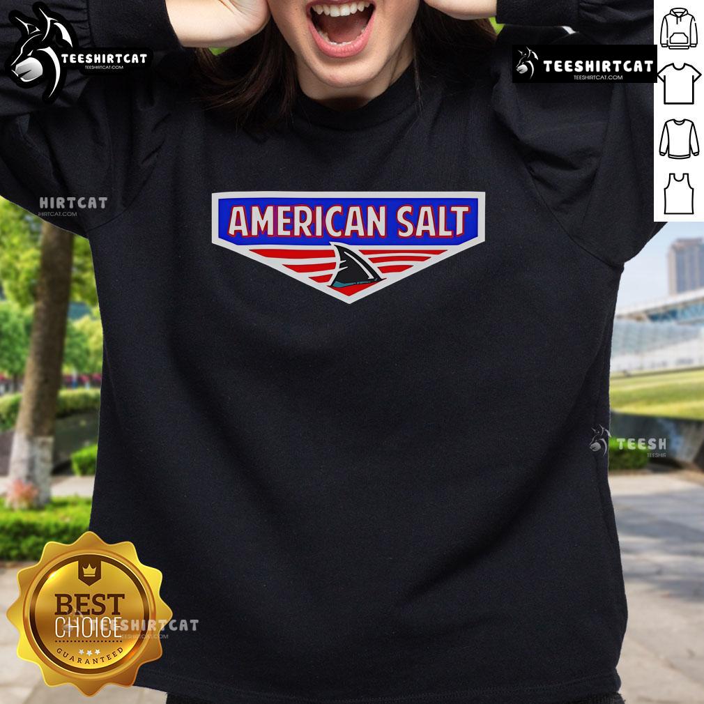 Nice American Salt logo sweatshirt featuring a stylish design in vibrant colors and comfortable fit for casual wear.