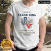 Texas girl living in Arkansas world t-shirt featuring a stylish design, perfect for proud Texans and Arkansans alike.